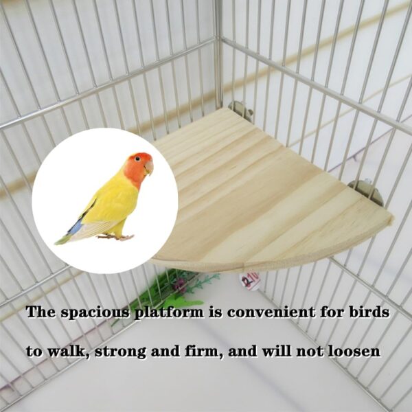 Zhouocea 2 PCS Bird Wood Platform Durable Pet Platform Pet Perch Parrot Perch Fan Shaped Bird Perches Climbing Platform Bird Cage Accessories for Small Animals - Image 7