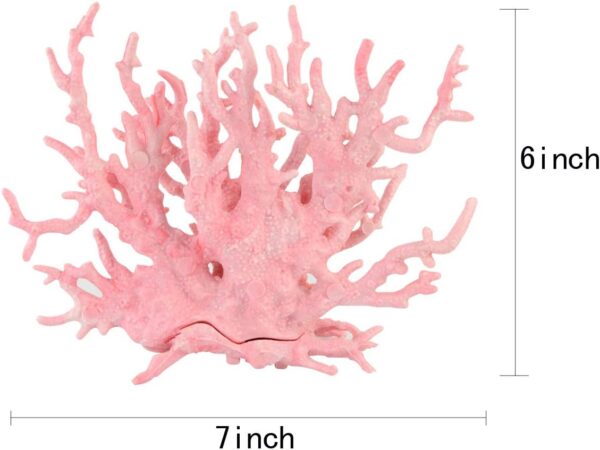 Saim Plastic Coral Aquarium Plant Aquascaping 5.5" Height Light Pink - Image 3