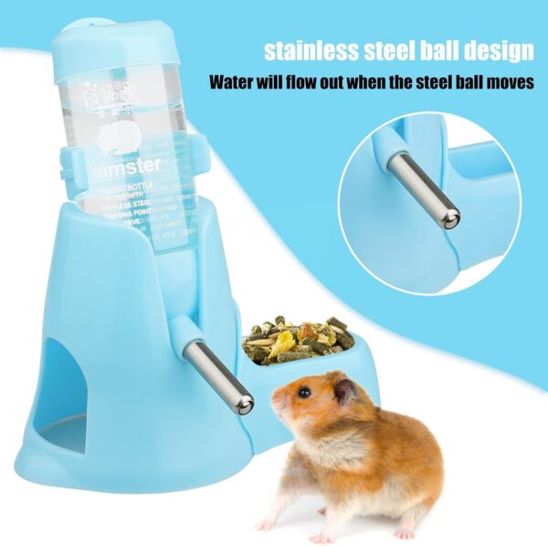 Hamster Water Bottle, [80ml] Diyife Guinea Pig Water Bottle Non Drip, Hamsters Automatic Water Dispenser, Free Standing Small Animal Water Bottle for Bunny Chinchilla Hedgehog Squirrel (Blue) - Image 4