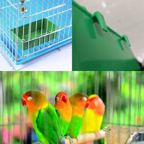 Upgraded 5Pack Birds Cage Cup Food Feeder Holder Tray Bird BathTub Bowl Basin Hanging Birdbath Toy Water Shower Box for Pet Parrot Parakeet Cockatiel Budgie Cage Accessories - Image 2