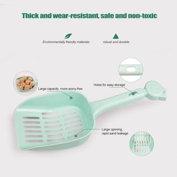 Episkey 6 Pcs Cleaning Set for Small Animal Cage, Small Pet Litter Scoop Set Pet Waste Cleaning Kit with Spray Bottle Small Dustpan for Rabbits Guinea Pigs Hamsters Chinchillas (Blue) - Image 4