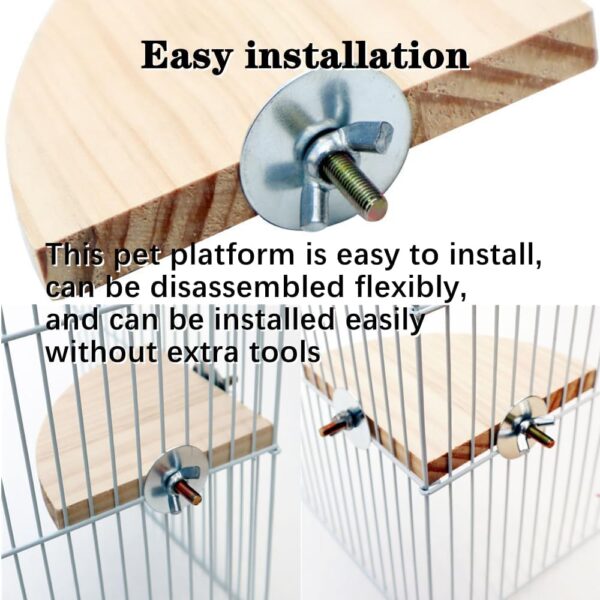 Zhouocea 2 PCS Bird Wood Platform Durable Pet Platform Pet Perch Parrot Perch Fan Shaped Bird Perches Climbing Platform Bird Cage Accessories for Small Animals - Image 4