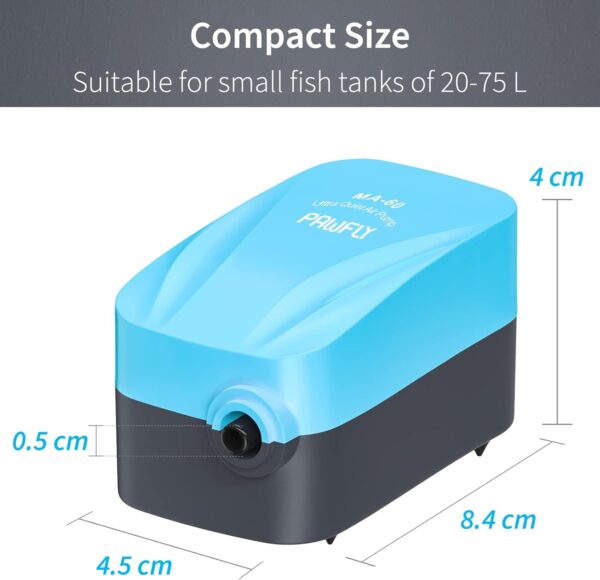 Uncilife Aquarium 1.8 L/min Air Pump Air Control Valve Airline Tubing and Check Valve Accessories for Small Fish Tank of 20-75L - Image 2
