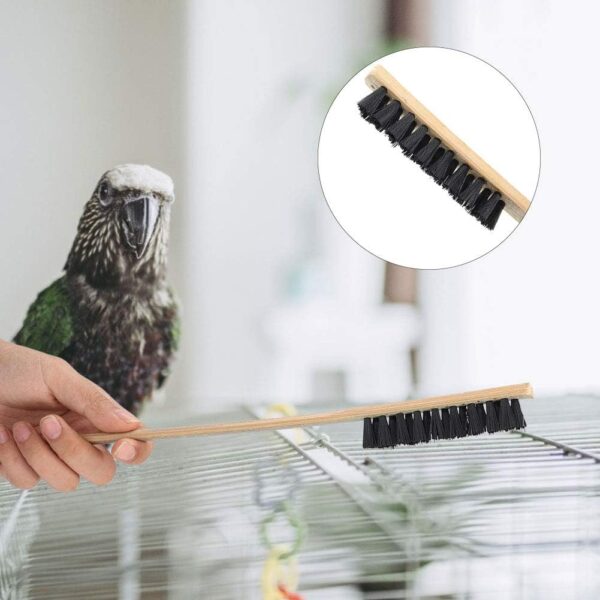 Pet Cleaning Brush,Jadeshay Pet Bird Cage Cleaning Brush Tool,3PCS Clean Brush Wooden Durable Long Handle Bird Cage Cleaning Brush for Pet Bird Parrots Small Animal Necessary Supplies - Image 6