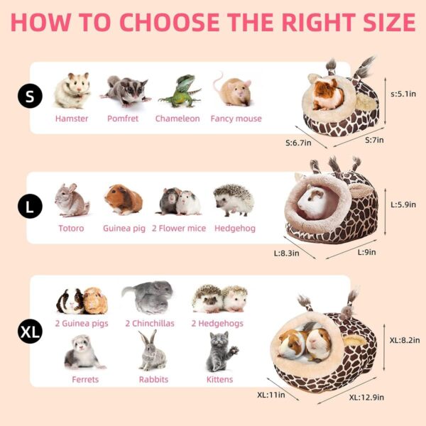 LEFTSTARER Guinea Pig Bed Toy Cage House Accessories Nest Hedgehog Hamster Supplies Sugar Glider Ferret Rat Bed Toy Small pet Animals（1-S） - Image 2