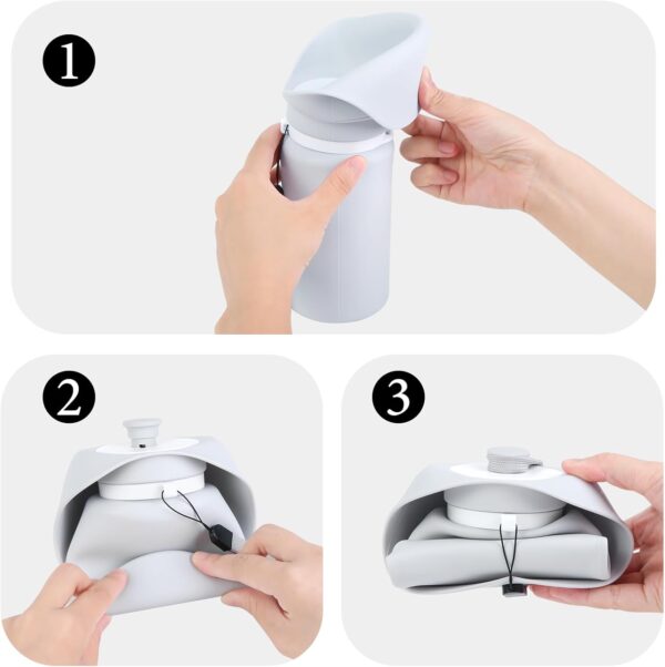 Foldable Dog Water Bottle, 550ml/19 oz Portable Leak Proof Water Feeder, Food Grade Silicon Water Dispenser, Pet Accessories for Walking Hiking Travel - Image 5