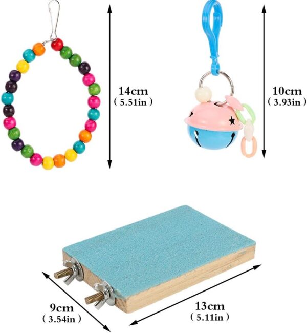Yorgewd 8-Pack Bird Toys Parrots Cage Toys Hanging Swing Shredding Chewing Perches Parrot Toy Parrot Bite Toy for Budgie, Cockatiels, Conures, Finches, Small Parakeets - Image 4