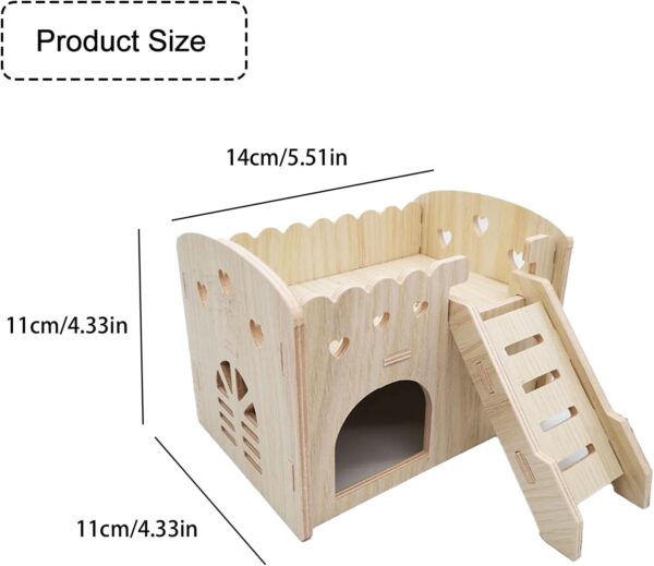 Thyonta Hamster Play Toys Hamster Climbing Ladder Wooden Hamster Cage Houses Platform Habitats for Small Pet Animal(Rook) - Image 2