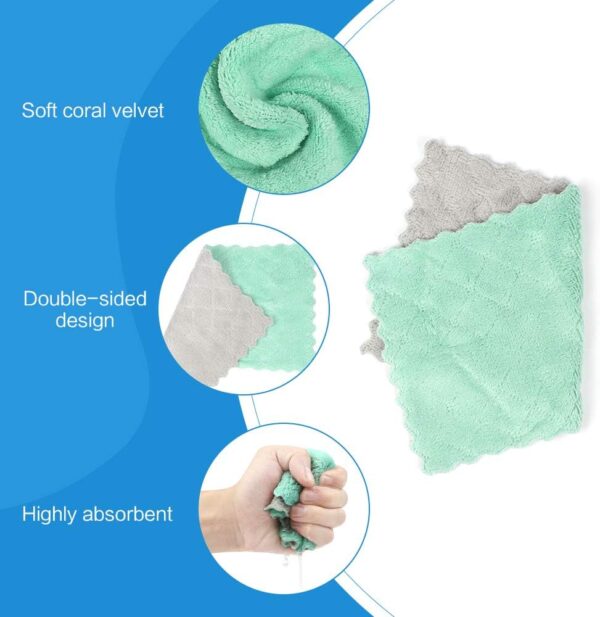 Huayue 3 x Sponge Aquarium Cleaning Brush, Double-Sided Algae Scraper with Non-Slip Handle and 2 Cleaning Cloths for Aquariums - Image 4