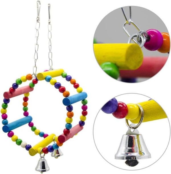 Gwotfy Budgie Toys, Bird Swing, Bird Parrot Toys, 2 Packs Bird Swing Toy, Pet Bird Parrot Parakeet Budgie Cockatiel Cage Hammock Swing Toy - Image 4
