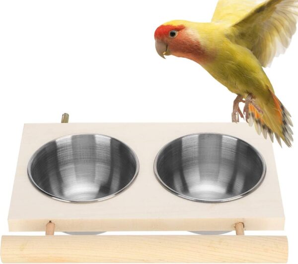 Stainless Steel Bird Feeding Bowl for Cage, Parrot Food Water Feeder Cage Accessory with Stand for Pet Birds Like Parakeet,Conure,Cockatiels,Finches - Image 6