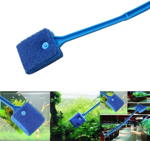kuou Aquarium Fish Tank Cleaning Sponge Brush, Reusable Fish Tank Cleaner Algae Clean Brush Double Face Sponge for Glass Tank - Image 6