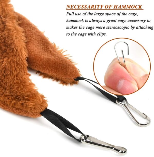 DODUOS Hamster Hammock 5Pcs Rat Bird Parrot Hanging Warm Bed House Cage Nest Accessories Forest Pattern Cage Toy Leaf Hanging Tunnel and Swing for Sugar Glider Squirrel Hamster Playing Sleeping - Image 3