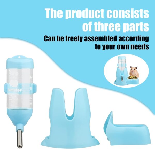 Hamster Water Bottle, [80ml] Diyife Guinea Pig Water Bottle Non Drip, Hamsters Automatic Water Dispenser, Free Standing Small Animal Water Bottle for Bunny Chinchilla Hedgehog Squirrel (Blue) - Image 6