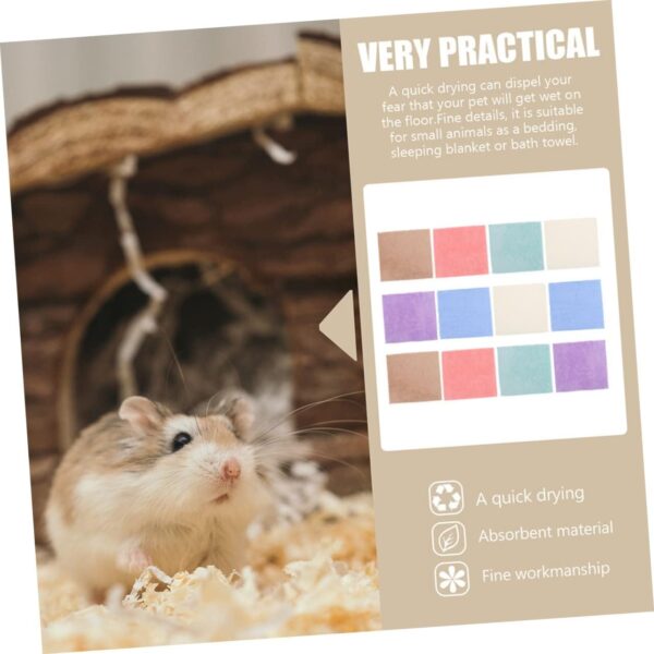 Yardwe 12pcs Hamster Blanket Bath Towel Guinea Pig Accessories Hamster Supplies Hamster Bedding Guinea Pig Bath Towels Hedgehog Supplies Small Animals Blankets Guinea Pig Bedding - Image 5