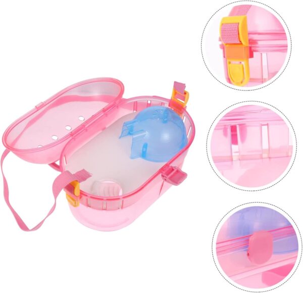 Yardwe 3 Sets Hamster Cage Travel Cage for Small Animals Pet Supply Tote Cage for Rabbits Portable Bath Hamster Travel Cage Bulk Small Dog Bandana Hamster Outdoor Carrier Animal Cage Abs - Image 2