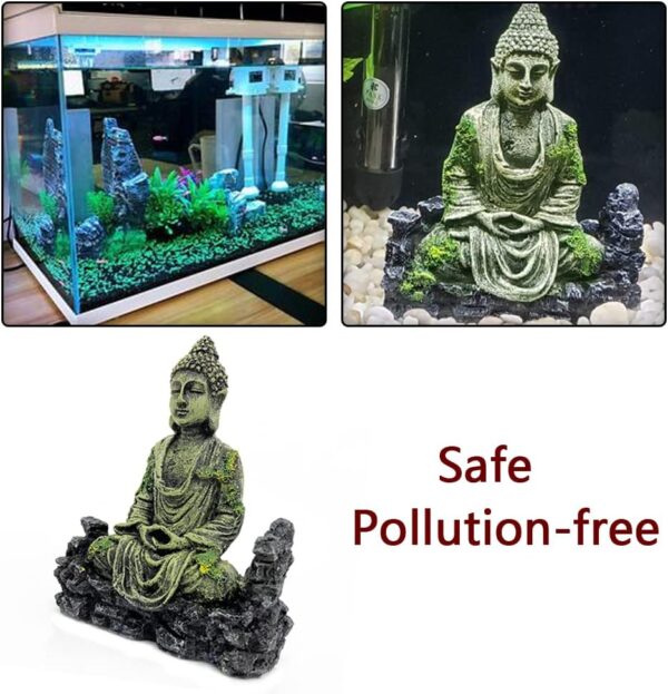 NA Resin Ancient Imitation Buddha Statue Fish Tank Decoration Accessories Aquarium Buddha Statue Decorations for Fish Tank Decor - Image 4