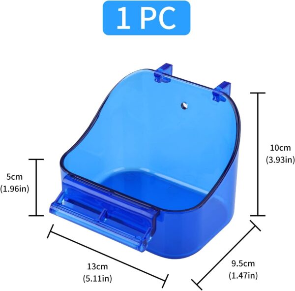 Bird Bath for Cage Bird Bath Box Bird Bath Tub Bird Box Parrot Bath Tub Shower Box Bird Cage Accessory Supplies for Little Bird Canary Budgerigar Parrots Crested Myna Cockatiel Lovebird Blue (blue) - Image 2