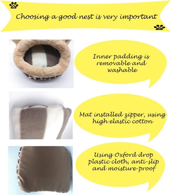 LEFTSTARER Guinea Pig Bed Toy Cage House Accessories Nest Hedgehog Hamster Supplies Sugar Glider Ferret Rat Bed Toy Small pet Animals（1-S） - Image 7