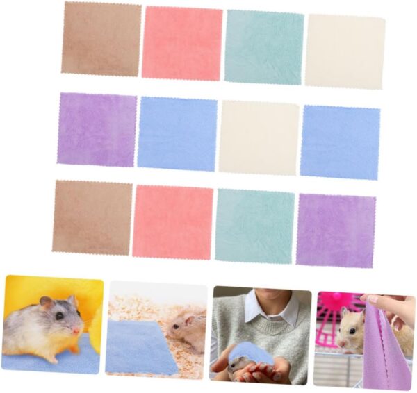 Yardwe 12pcs Hamster Blanket Bath Towel Guinea Pig Accessories Hamster Supplies Hamster Bedding Guinea Pig Bath Towels Hedgehog Supplies Small Animals Blankets Guinea Pig Bedding - Image 3