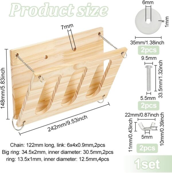 FINGERINSPIRE Rabbit Hay Feeder Natural Wooden Hay Holder Rectangle Bunny Food Manger Wood Hay Manger Rack Grass Holder Cage Feeder Small Animal Pet Supplies for Hamsters Guinea Pig Bunny Chinchilla - Image 2