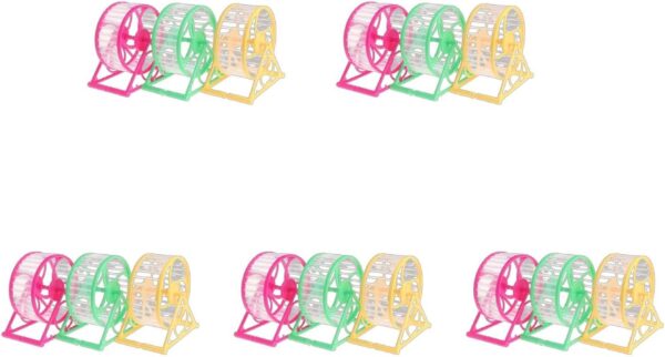 YAOGUI Pet Supplies,Silent Hamster Exercise Wheels with Stand Quiet Spinner 4.9in Plastic Running Wheel for Small Animals Gerbils Mice - Image 3