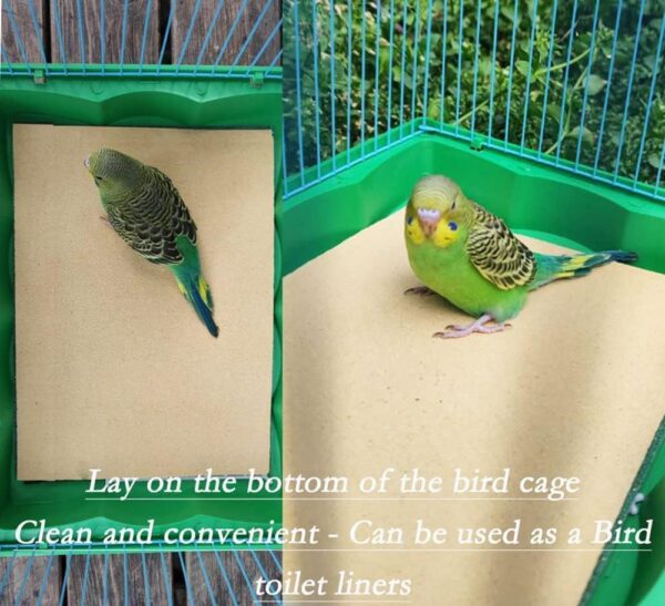 20 Pcs Gravel Liner Paper for Bird Cage, 11 x 17 inch Birdcage Liner Bedding Calcium Paper Special for Bird Cage in Sea Sand, Easy Clean Pet Sandpaper, Light Yellow Sandpaper for Parrots Cockatiels - Image 4