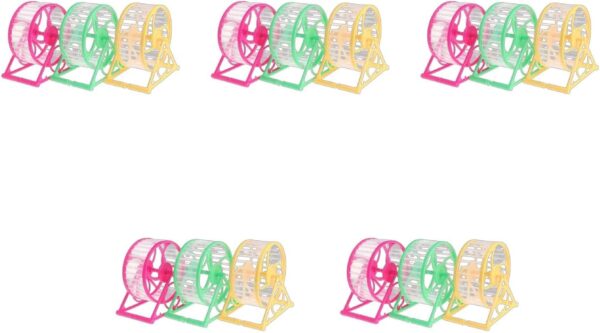 YAOGUI Pet Supplies,Silent Hamster Exercise Wheels with Stand Quiet Spinner 4.9in Plastic Running Wheel for Small Animals Gerbils Mice - Image 2