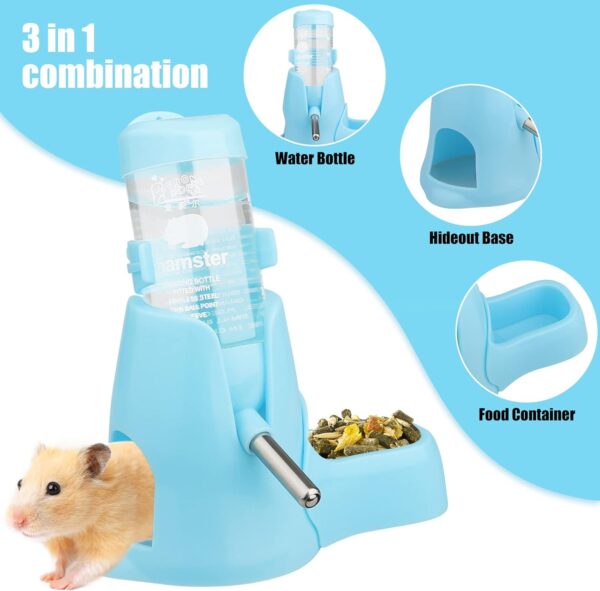 Hamster Water Bottle, [80ml] Diyife Guinea Pig Water Bottle Non Drip, Hamsters Automatic Water Dispenser, Free Standing Small Animal Water Bottle for Bunny Chinchilla Hedgehog Squirrel (Blue) - Image 3