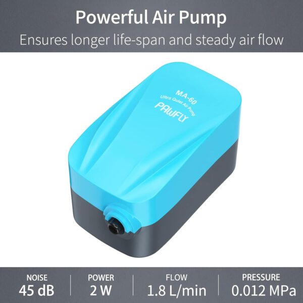 Uncilife Aquarium 1.8 L/min Air Pump Air Control Valve Airline Tubing and Check Valve Accessories for Small Fish Tank of 20-75L - Image 5