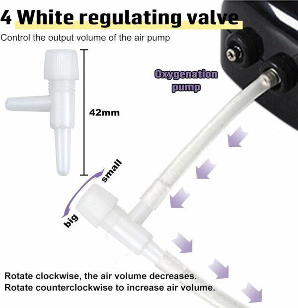 48 Piece Air Pump Accessories Aquarium Accessories incl. 6M Transparent Silicone Hose Oxygen Stone Check Valves Suction Cups Regulator Valve and Y/T/L/I Shape Connector Standard Aquarium Accessories - Image 7