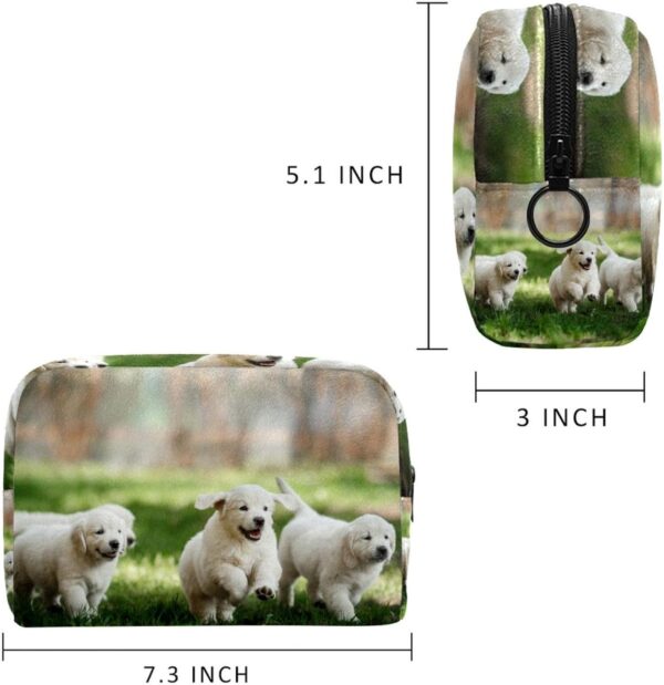 Dog Pet Puppy Print Travel Cosmetic Bag for Women and Girls, Small Makeup Bag Zipper Pouch Toiletry Organizer - Image 2