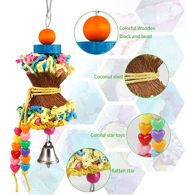 Bird Parakeet Toys Foraging Shredding Toys Parrot Cage Accessories Hanging Toys Bird Swing Bird Ladder for Parrots Lovebird Cockatiel Conure - Image 3