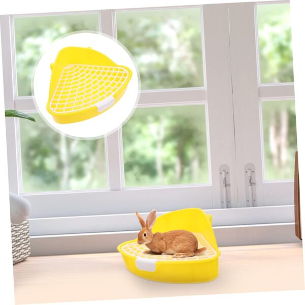 Happyyami 3pcs Box Rabbit Toilet Small Containers Square Tray Hamster Toilet Bunny Potty Tray Bunny Supplies Ferret Chinchilla Rat Hamstertoilet Gerbil Toilet Pets Bedpan Baby Animal Plastic - Image 2
