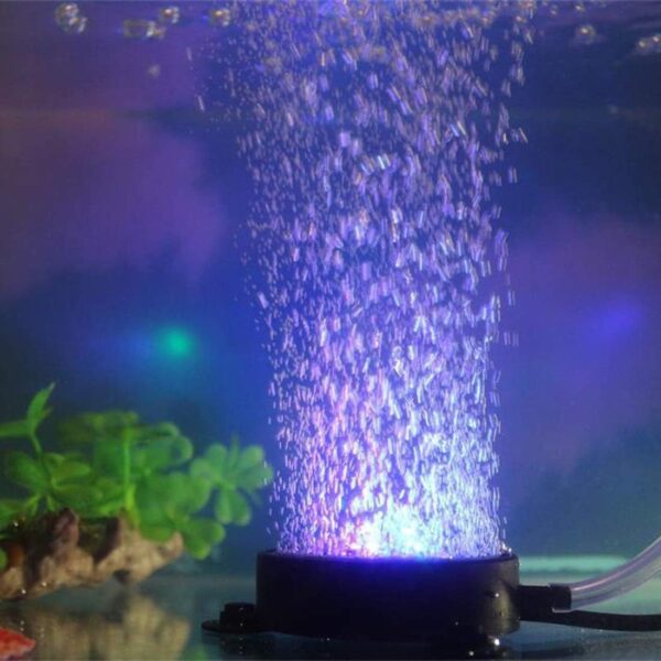 LED Aquarium Air Stone Lamp Fish Tank Bubbler Light Fish Tank Air Stone Diffuser Decor Lamp with Sucker Auto Colorful Backgound Lighting - Image 2