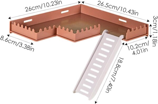 Fowybe Hamster Stand Platform - Safe PVC Play Gym with Ladder,Pet Supplies Small Animal Habitat Decor for Hamsters, Hedgehogs, Squirrels, Gerbils, Chinchillas, Parrots, Chipmunks - Image 4