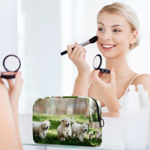 Dog Pet Puppy Print Travel Cosmetic Bag for Women and Girls, Small Makeup Bag Zipper Pouch Toiletry Organizer - Image 6