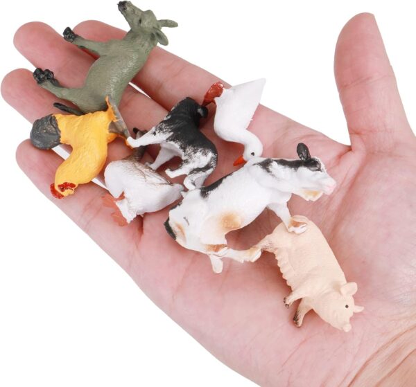 12 Pieces Farm Animal Toys, Mini Farm Animal Figurines Realistic Jungle Farm Animal Figurines Safari Animals Figures Little People Farm for Easter Egg Fillers Birthday Animal Themed Party Supplies - Image 3