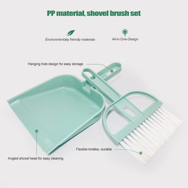 Episkey 6 Pcs Cleaning Set for Small Animal Cage, Small Pet Litter Scoop Set Pet Waste Cleaning Kit with Spray Bottle Small Dustpan for Rabbits Guinea Pigs Hamsters Chinchillas (Blue) - Image 3