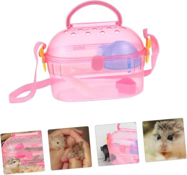 Yardwe 3 Sets Hamster Cage Travel Cage for Small Animals Pet Supply Tote Cage for Rabbits Portable Bath Hamster Travel Cage Bulk Small Dog Bandana Hamster Outdoor Carrier Animal Cage Abs - Image 7