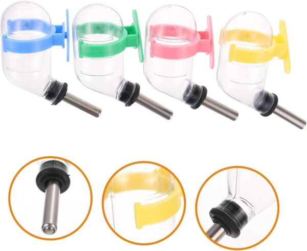 COSMEVIVI 4pcs Hamster Drinking Fountain Small Pet Supplies Small Water Bottle Pet Cage Feeder Hamster Supplies Pet Water Feeder Hanging Water Dispenser Guinea Pig Water Bottle - Image 8