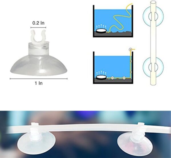 icemoon 20 pcs Aquarium Fish Tank Suction Cup Sucker Holders for Air Line Tube Hose Pump, SuctionAquarium Suction Cups Airline Suction Cup for Fish Tank Tubing Clear Holders Clips Clamps - Image 2