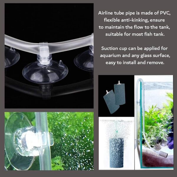 31 Pcs Air Pump Accessories for Fish Tank, 5M Airline Tubing, 3 Air Stone Cylinder, 3 Check Valves, 15 Airline Tube Holders/Clamps, 3 Aquarium Air Valve, 6 Connectors for Aquarium Pump and Hydroponics - Image 3