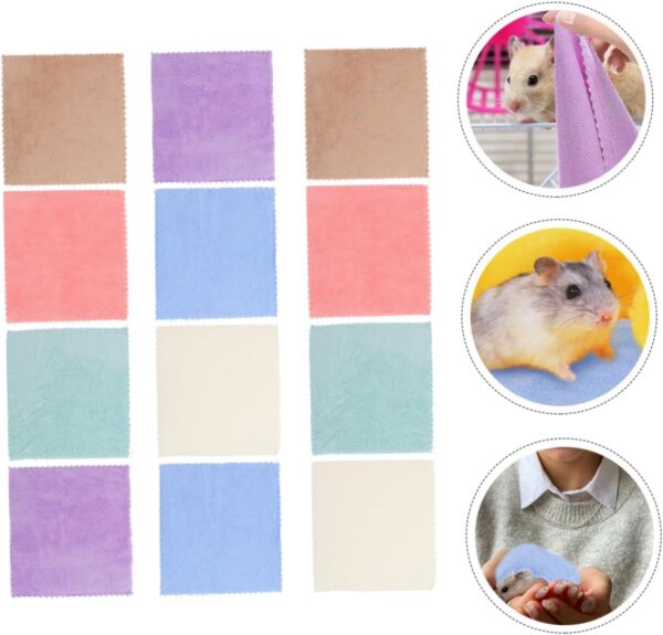 Yardwe 12pcs Hamster Blanket Bath Towel Guinea Pig Accessories Hamster Supplies Hamster Bedding Guinea Pig Bath Towels Hedgehog Supplies Small Animals Blankets Guinea Pig Bedding - Image 7