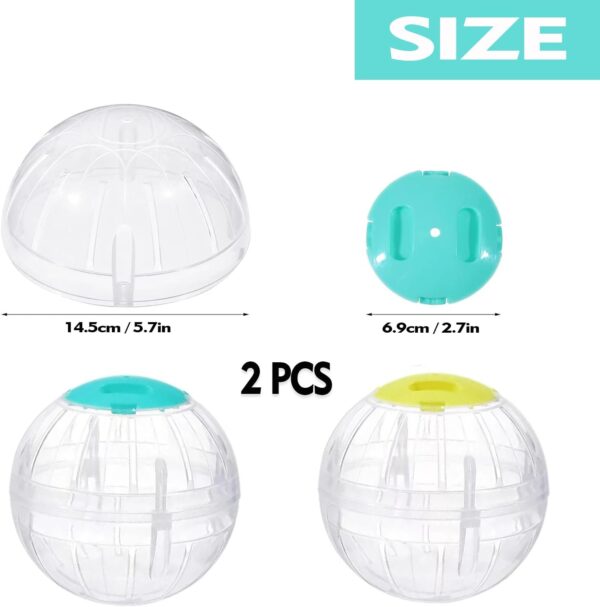 EULAPGOE 2Pcs Transparent Hamster Balls, Animal Running Ball, Small Hamster Exercise Balls, Jogging Balls For Dwarf Hamster - Image 2