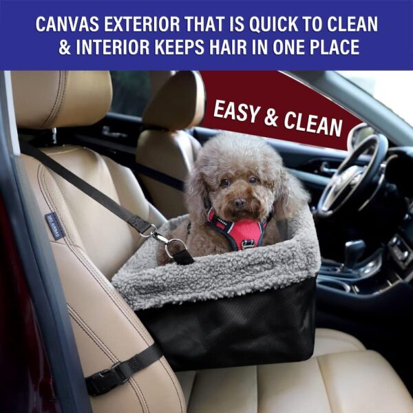 Dog Booster Car Seat, for Small and Medium Pets Up to 8kg, with Clip On Safety Lead, Elevated Pet Booster Seat - Image 5