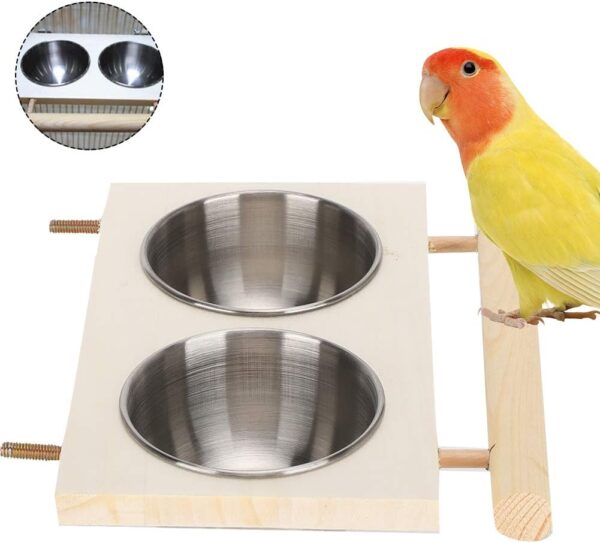 Stainless Steel Bird Feeding Bowl for Cage, Parrot Food Water Feeder Cage Accessory with Stand for Pet Birds Like Parakeet,Conure,Cockatiels,Finches - Image 5