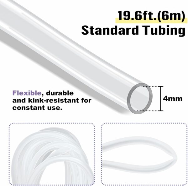 48 Piece Air Pump Accessories Aquarium Accessories incl. 6M Transparent Silicone Hose Oxygen Stone Check Valves Suction Cups Regulator Valve and Y/T/L/I Shape Connector Standard Aquarium Accessories - Image 2