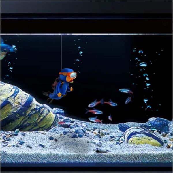 FuninCrea Mini Aquarium Decorations, Lovely Diver Resin Fish Tank Decorations Floating Diver Landscape Ornament for Home Office Aquarium Accessories (Style-A) - Image 6