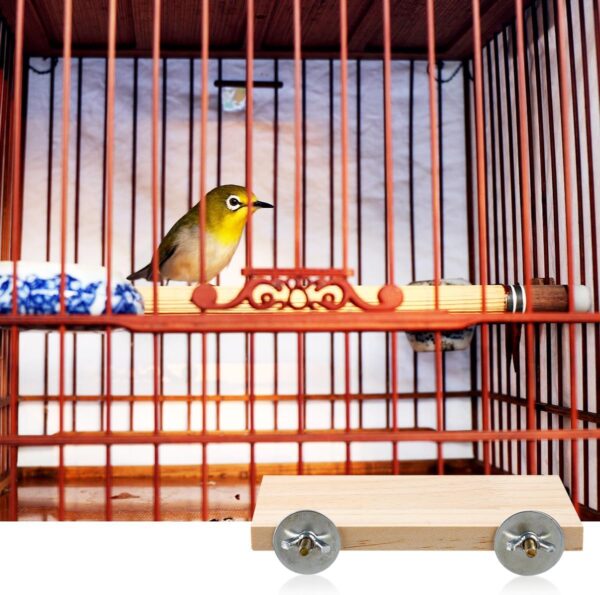 GLADFRESIT 2PCS Bird Pet Climbing Platform Cages Accessories Wooden Resting Place for Parrot Hamster - Image 5